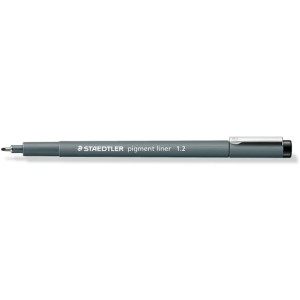 Fineliner pigment liner 1,2mm svart 10st