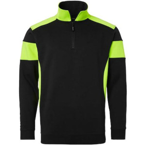 Sweatshirt halfzip 222 sv/fluor. gul 5XL