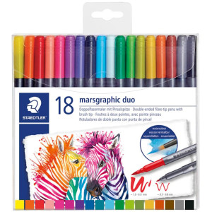 Fiberspetspenna Marsgraphic Duo (18) 6st