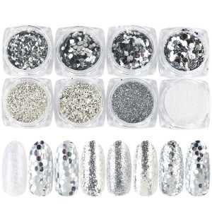 8 kpl kynsi glitter glitteriä, kynsikoristeita