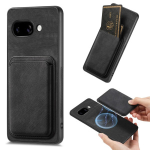 SKALO Google Pixel 9a PU-nahkainen magneettinen korttikotelo Suojakuori - Musta
