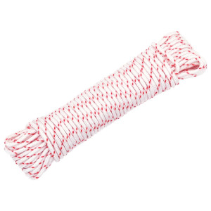 vidaXL Pull Starter Naru Valkoinen ja Punainen Ø3 mm 10 m Nylon