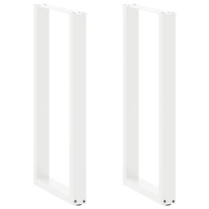 vidaXL Baaripöydän jalat U-muotoiset 2 kpl valkoinen 40x(100-101) cm teräs