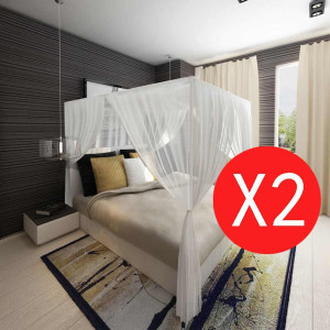 vidaXL Hyönteisverkko Sänkyyn Verkkosarja Kolmella aukolla 2 kpl