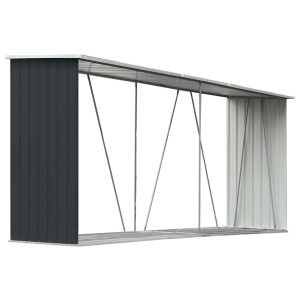 vidaXL Puuvaja galvanoitu teräs 330x84x152 cm antrasiitti