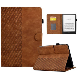 Amazon Kindle Paperwhite (2024) Kotelo Korttipaikat Nahka E-Reader Cover Block Pattern - Ruskea