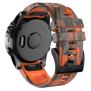 26mm Camouflage-kuvioinen silikoninen kellohihna Garmin-kelloon - Maastopuku Oranssi