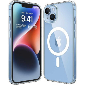 Apple iPhone 15 läpinäkyvä iskunvaimenninkotelo, MagSafe-yhteensopiva