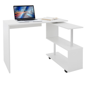 Ecd-Germany Pöytä neljällä pyörällä 150x88x75 cm Valkoinen MDF ML-Design