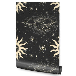 Tapeta Do Sypialni ABSTRAKCYJNE Słońce Chmury Boho