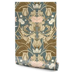 Tapeta Roślinne WZORY Ornamenty Styl Retro Vintage