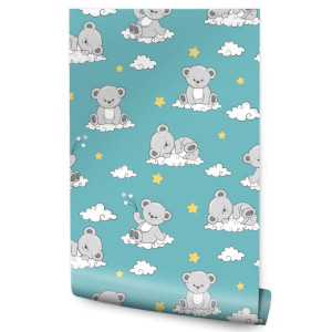 Tapeta Do Pokoju Dziecka MISIE Chmurki Gwiazdki 53x1000