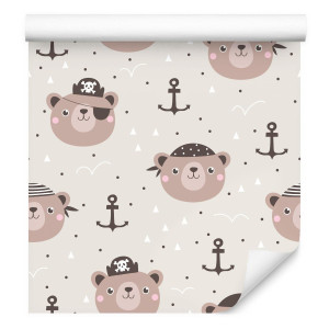 Tapeta do pokoju dziecka misie piraci kropki