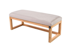 Siedzisko do przedpokoju LPG-2 55x35x45 cm ławka tapicerowana nogi naturalne tkanina srebrny