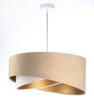 Lampa wisząca asymetryczna beżowo-biała do salonu sypialni biura