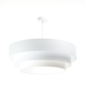 Lampa wisząca TRINITI nowoczesna z weluru białą do salonu