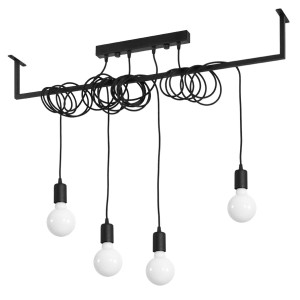 Lampa wisząca SALAMANCA 4 150x10x100cm nowoczesna E27 nad stołem do salonu kuchni czarna