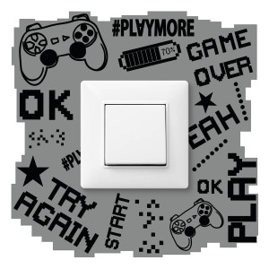 Naklejka Pod Włącznik Światła Game Over Gra 20x20 Piksele Kontroler Dla Chłopca