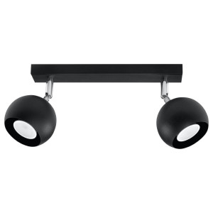 Plafon OCULARE 2 czarny 16x10x30cm nowoczesna lampa GU10 do salonu