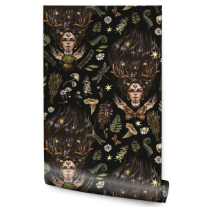 Tapeta w Rolce 10m CZAROWNICE Rośliny Gwiazdy Boho