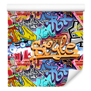 Tapeta na ścianę graffiti napisy pokój młodzieżowy