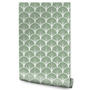 Tapeta Retro Geometryczne LIŚCIE Orientalne Wzory 53x1000