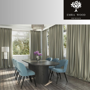 Krzesło DELUXE KR-5 46x82x45 cm do jadalni kuchni welurowe niebieski