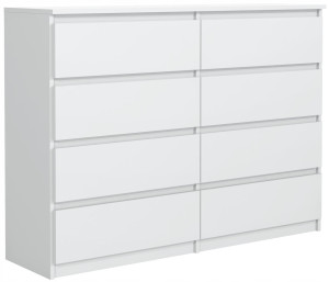Komoda 101x120x39 cm z 8 szufladami biała do salonu i sypialni