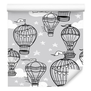 Tapeta do pokoju dziecka balony chmury gwiazdy