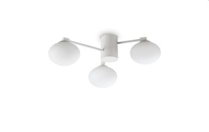 Plafon Hermes PL3 60x18x60 cm lampa sufitowa białe klosze G9 do salonu pokoju