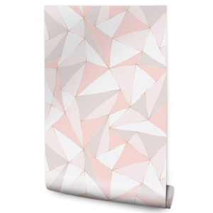 Tapeta Wzory GEOMETRYCZNE Różowa Abstrakcja w 3D 53x1000