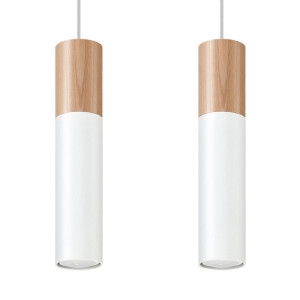 Lampa wisząca PABLO 2 biała 90x6x30cm nowoczesna G10 do salonu