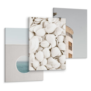 Obrazy Do Salonu Muszle MORZE Miasto Natura 90x40cm