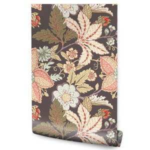 Tapeta W Rolce KWIATY Liście Ornamenty Styl Retro