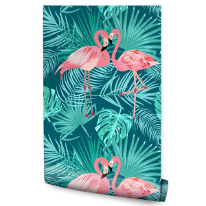 Tapeta W Rolce FLAMINGI Liście Tropikalne Przyroda 53x1000