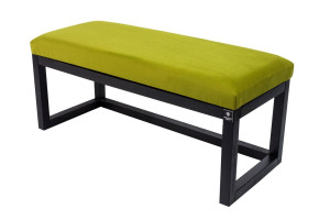 Siedzisko do przedpokoju LPG-2 50x35x40 cm ławka tapicerowana nogi czarne tkanina zieleń pistacja