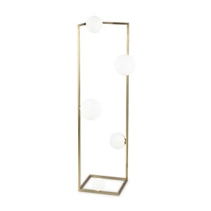 Angolo 30x118x30 cm lampa stojąca złoty stelaż pięciopunktowa kule białe do salonu jadalni