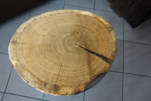 Stolik kawowy 49x52x41 cm lity dąb okrągły