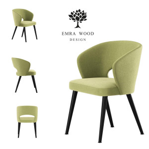 Krzesło DELUXE KR-8 50x60x85 cm welurowe do jadalni cytrynowy