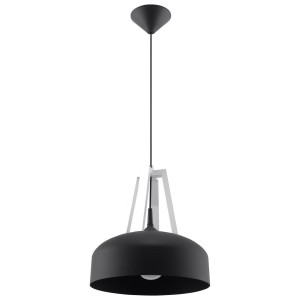 Lampa wisząca CASCO czarna/biała 85x30x30cm nowoczesna E27 do salonu