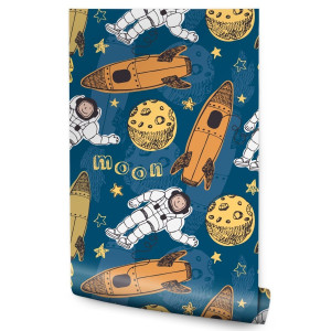 Tapeta Ścienna KOSMOS Rakiety Gwizdy Astronauta