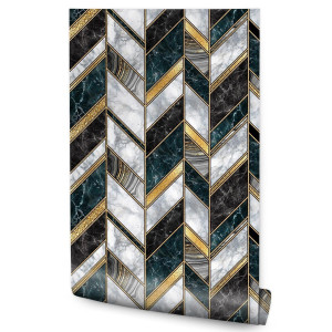 Tapeta Nowoczesna Mozaika MARMUR Styl Art Deco 3D