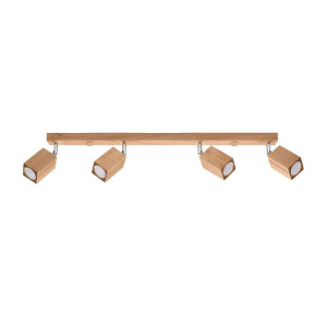 Plafon KEKE 4 dąb 20x5x80cm nowoczesna lampa GU10 do salonu
