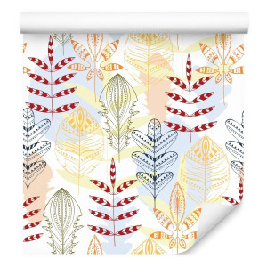 Tapeta do salonu kolorowe liście ornament jesień