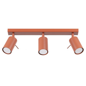 Plafon Ring 17x6x45cm do sypialni salonu ochra czerwona