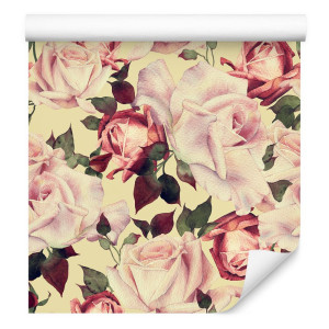 Tapeta kwiaty róże w stylu vintage akwarela