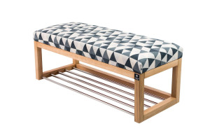 Ławeczka tapicerowana LPG-4 40x40x25 cm z siedziskiem do pokoju lub przedpokoju granatowo-szara