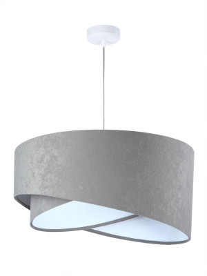 Lampa wisząca asymetryczna szaro-biała do salonu sypialni biura