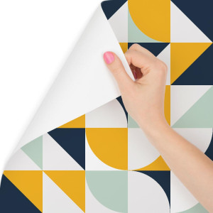 Tapeta geometryczna w stylu retro wzory do salonu