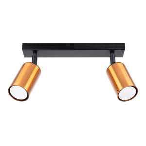 Plafon WINX 2 czarny/miedź 18.5x6x30cm nowoczesna lampa GU10 do salonu